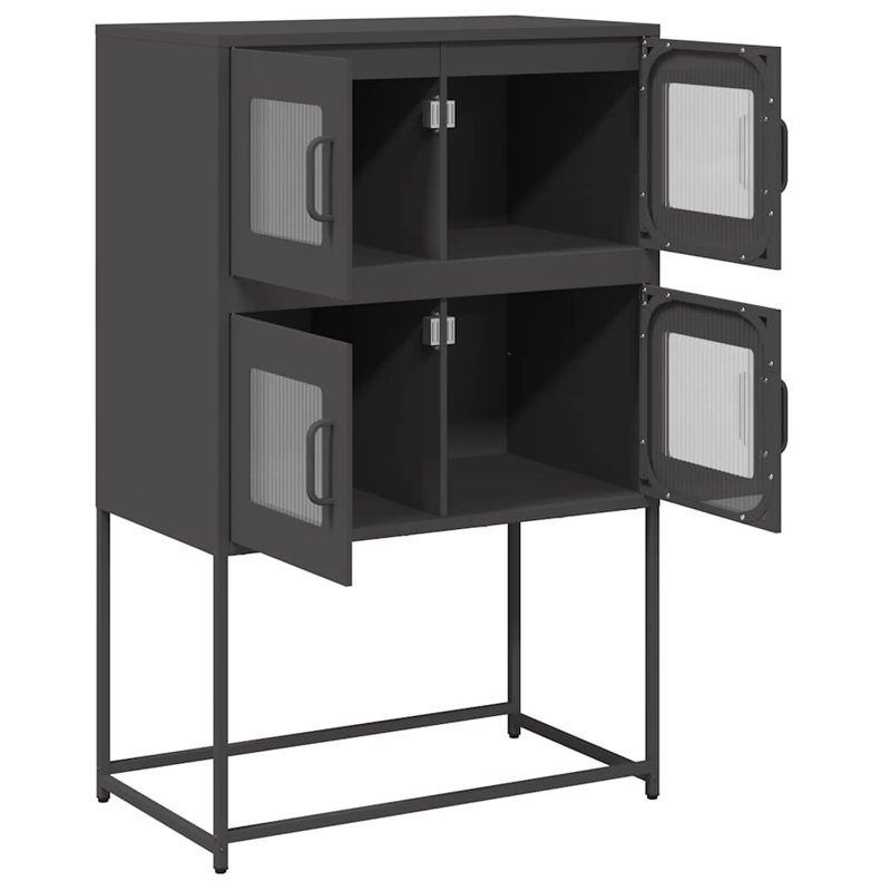 Highboard 68X39x107 Cm Steel, Black
