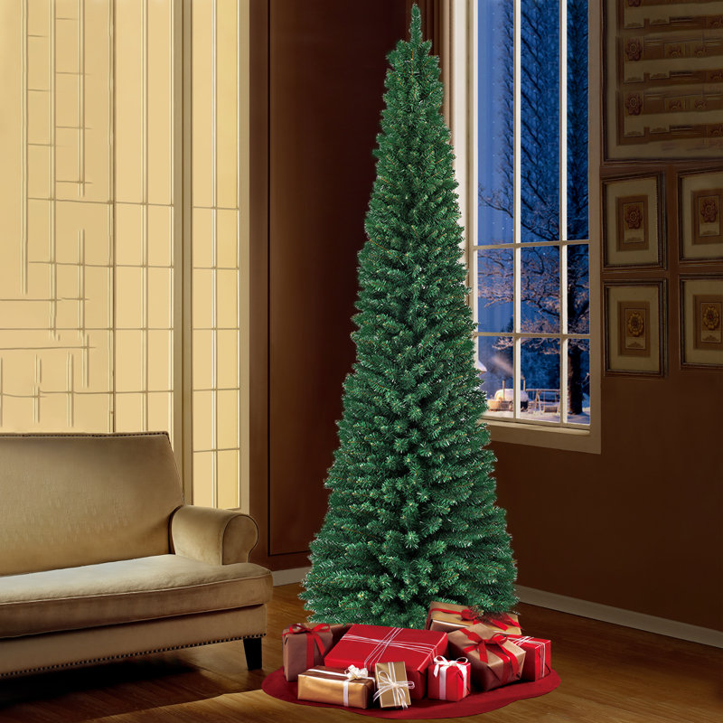 Sapin de Noël artificiel vert élancé, 9'