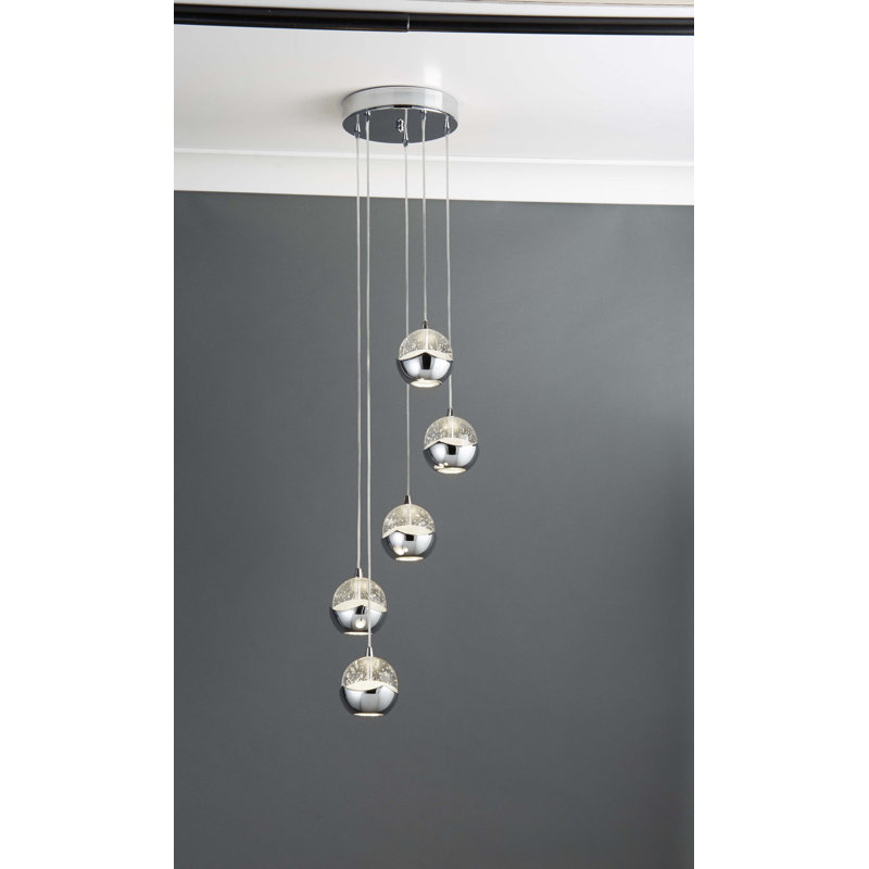 Laussat 5 - Light Chrome LED Cluster Pendant