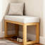 Banc d'entrée 1 pièce avec coussin, tabouret à langer rectangulaire pour petits espaces, chambre à coucher, salon, vestibule (L 25,5 po x l 14,5 po x H 18,25 po), beige-169184447