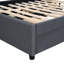 Lit plateforme tapissier avec tête de lit en lin et brique gris, lit gigogne simple, 2 tiroirs, espace supplémentaire, lit gigogne sans sommier-921535555