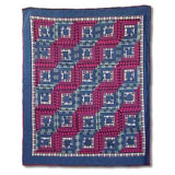 Red Log Cabin Handmade Throw Blanket