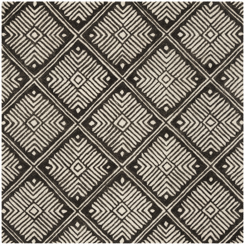 Oldroyd Hand Tufted Wool Geometric Rug, Square 6'