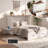 White Farmhouse Murphy Bed with Drawer & Charging Station – Foldable Cabinet Bed for Guest Room, Home Office-202741408