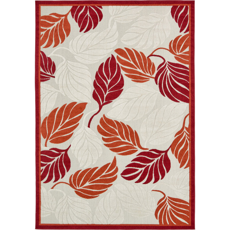 Tapis intérieur / extérieur beige / rouge / terre cuite Westerly, Terracotta Red/Beige, Rectangle 6 pi x 9 pi