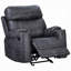 Fauteuil inclinable manuel Hori, microfibre gris foncé, porte-gobelets