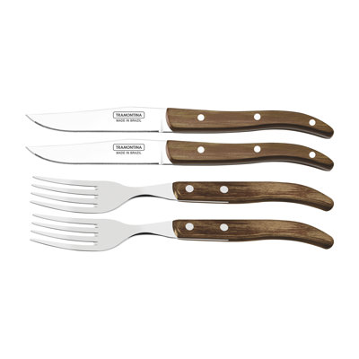 Tramontina Dishwasher-safe Wooden Handle 4 Pcs. Cutlery Set