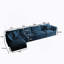 Canapé modulaire modulaire, canapé en U convertible 5 places avec repose-pieds