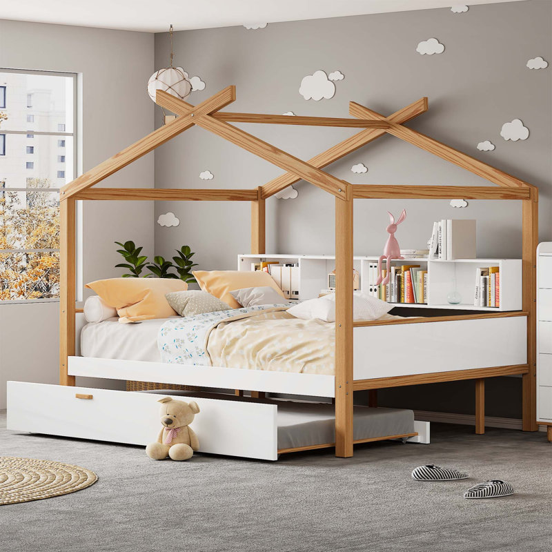 Lit gigogne en bois, Lit simple