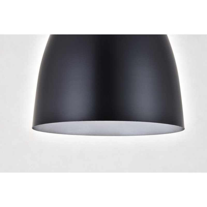 Luminaire suspendu conique à 1 lumière Lavigne, Noir