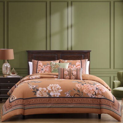 Bebejan Rossana 100% Cotton Sateen 5 Piece Reversible Comforter Set