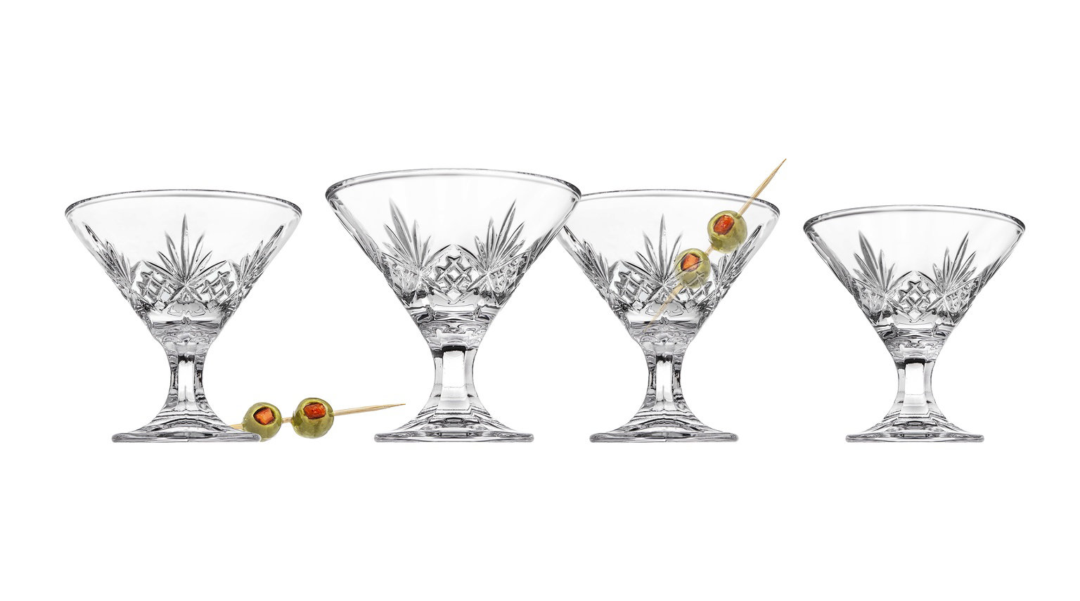 Godinger, Dining, Godinger Dublin Pattern Crystal Martini Glasses Set Of  5