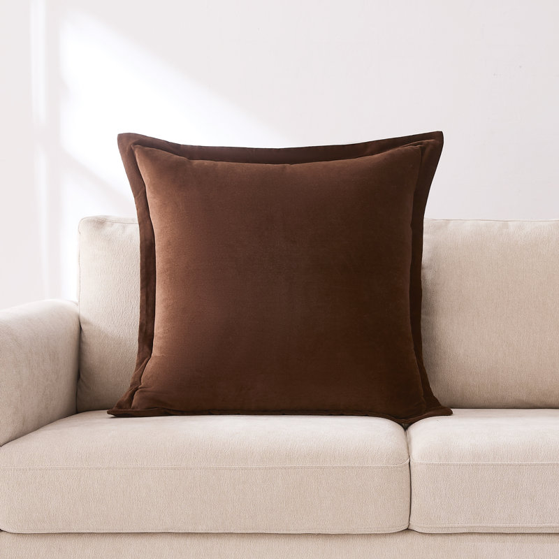 Housse de coussin en coton Terran, Brun
