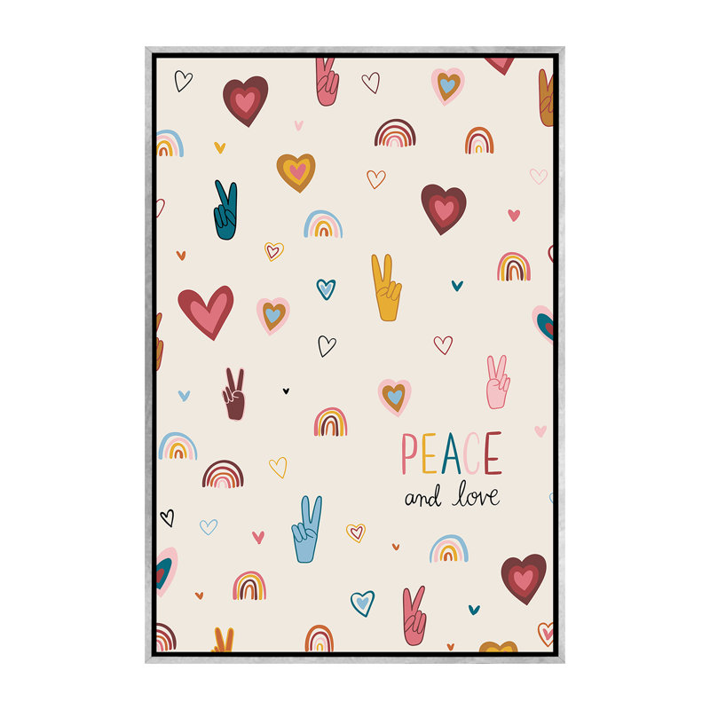 Art vi vibes, H 60 po x l 40po x P 1,5 po, Toile avec cadre argenté