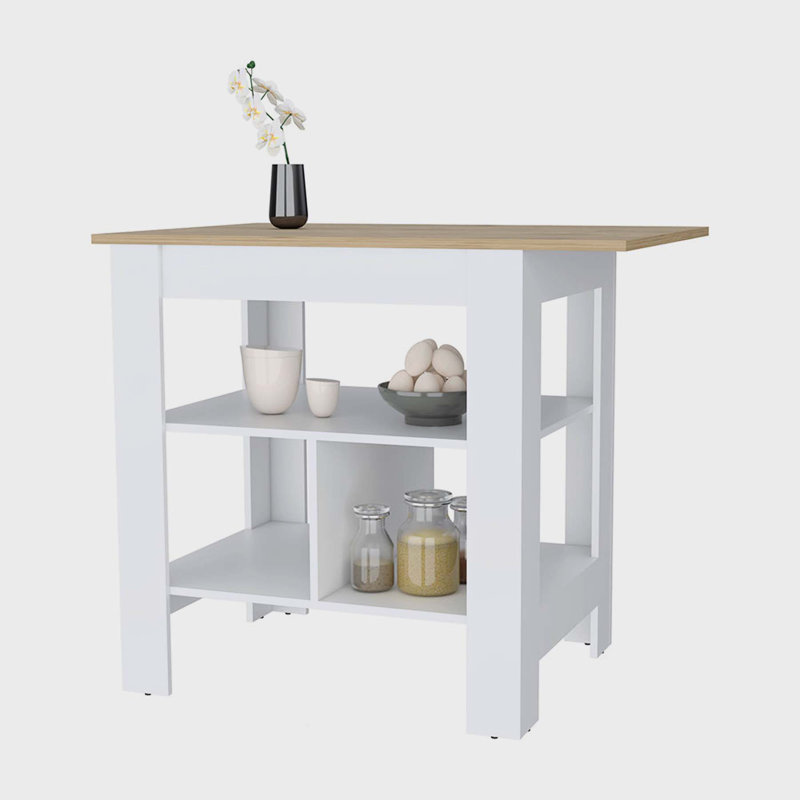 Prescillia Wood Kitchen Island