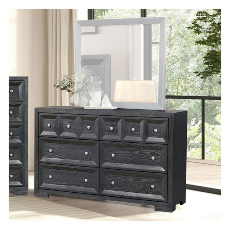 Commode 6 tiroirs Pearson, Weathered Black