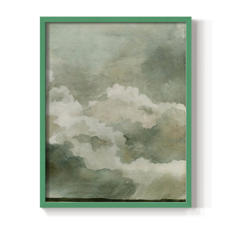 «Coming Rain II», reproduction encadrée - bois massif, H 10 po x l 8 po, Vert