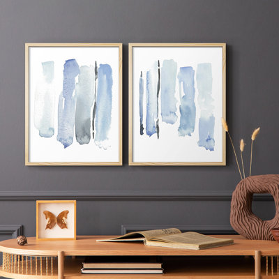 Impression encadrée Blue I-Premium - prête à être accrochée - aucun clou requis - aucun clou requis