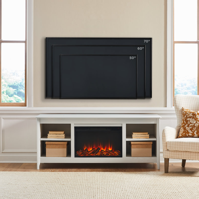 Fraley 68" Electric Fireplace TV Stand, Whitewash