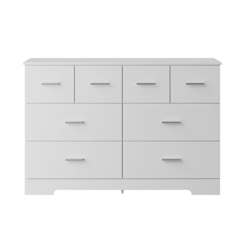 Commode 8 tiroirs pour chambre à coucher, meuble télé avec commode en bois moderne, rangement en bois pour vestibule, vestibule, salon, chambre à coucher, brun rougeâtre
