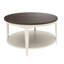 Ensemble de 3 tables de salon modernes en bois massif crème, brun foncé et brun foncé 