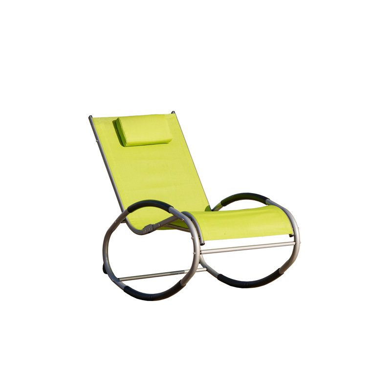 Chaise longue simple inclinable 59 po, Vert / argenté