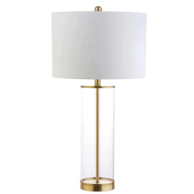 Silberston Glass Table Lamp, Clear/Brass Gold