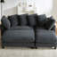 Canapé modulaire en forme de L noir avec rangement caché sous les sièges, mobile pour les invités et la détente, rangement latéral, coussins confortables, six coussins moelleux pour la maison, détente de 83 po, poches, courbes ergonomiques,-299765881