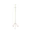 Grand porte-bougie de plancher en métal blanc rétro avec base à trépied | 29 po x 59 po
