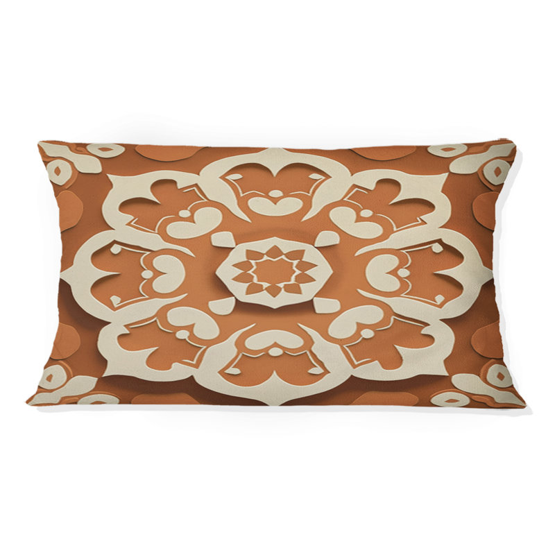 Moroccan Tiles In Earth Tones I - Coussin décoratif à imprimé abstrait