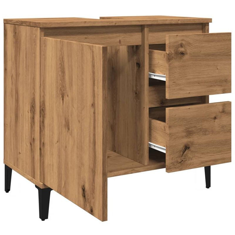 Rudolphus 65cm Single Bathroom Vanity Base Only, Artisan Oak