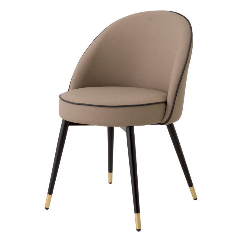 Cooper Upholstered Dining Chair, Black/Brass/Gray/Beige