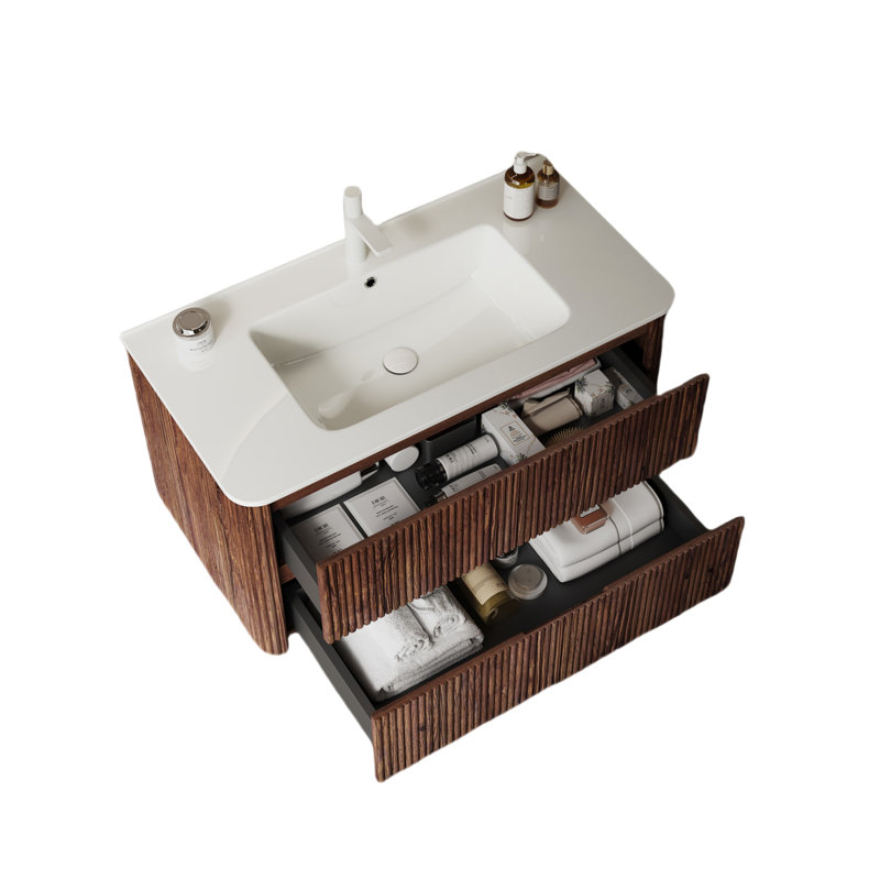Meuble-lavabo sophistiqué avec caractéristiques haut de gamme et amplement de rangement