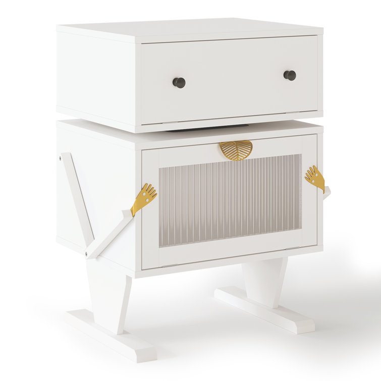 Anabelia LED Robot End Table with 360° Rotation