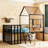 Twin Size Metal Loft Bed, Black. Strong Build. House-Shaped With Captivating Roof & Window. Guardrails For Secure Nighttime. Improves Bedroom Appearance And Function. 78.1"L X 41"W 76.5"H. Assembly-470147406