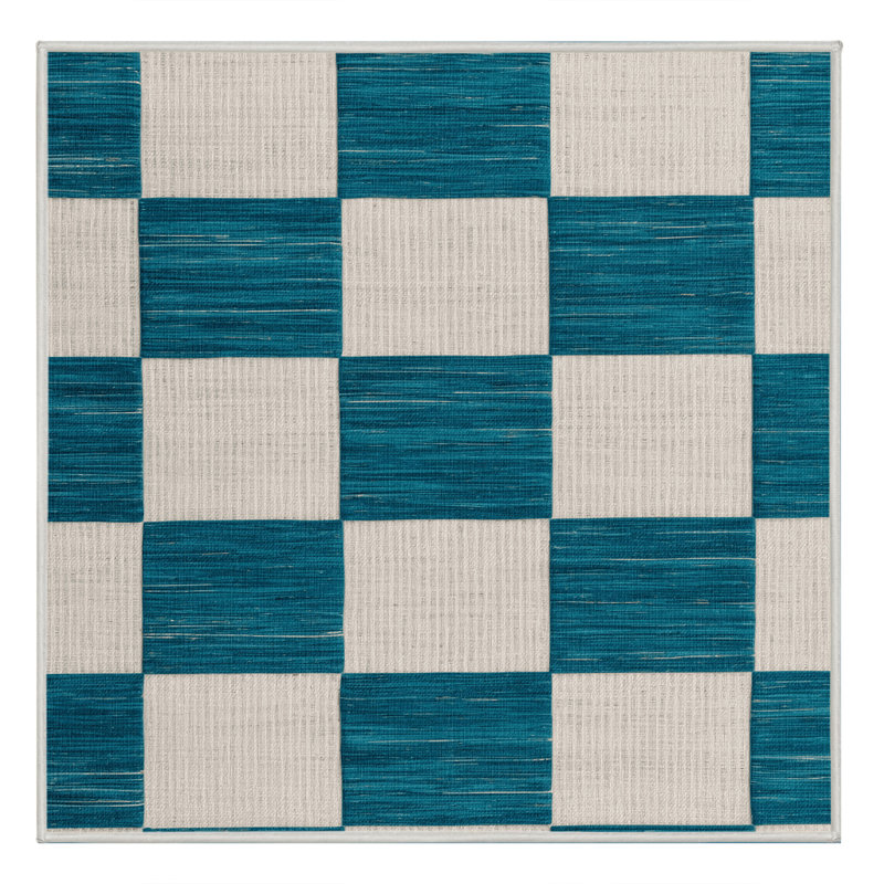 Tapis beige à carreaux lavable à la machine, Carré 4 pi
