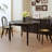 Solid Wood rubberwood black Dining Table-1426160008