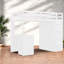 Lit mezzanine simple en bois blanc avec rangement pour famille