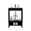 Meuble-lavabo Lorenzo avec quatre tiroirs et deux tablettes ouvertes, noir-170436618