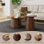 Ensemble de 2 tables basses rondes, grandes et petites tables centrales et d'appoint en bois, finition noyer moderne pour le salon et le bureau
