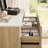 Elaren Faux Travertine 5 Drawers Dresser 52" Wide Modern Wood Chest For Bedroom Living Room
