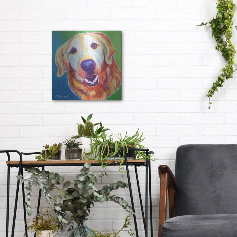 «Golden - Daisy Mae» par Dawg Painter, H 12 po x l 12 po