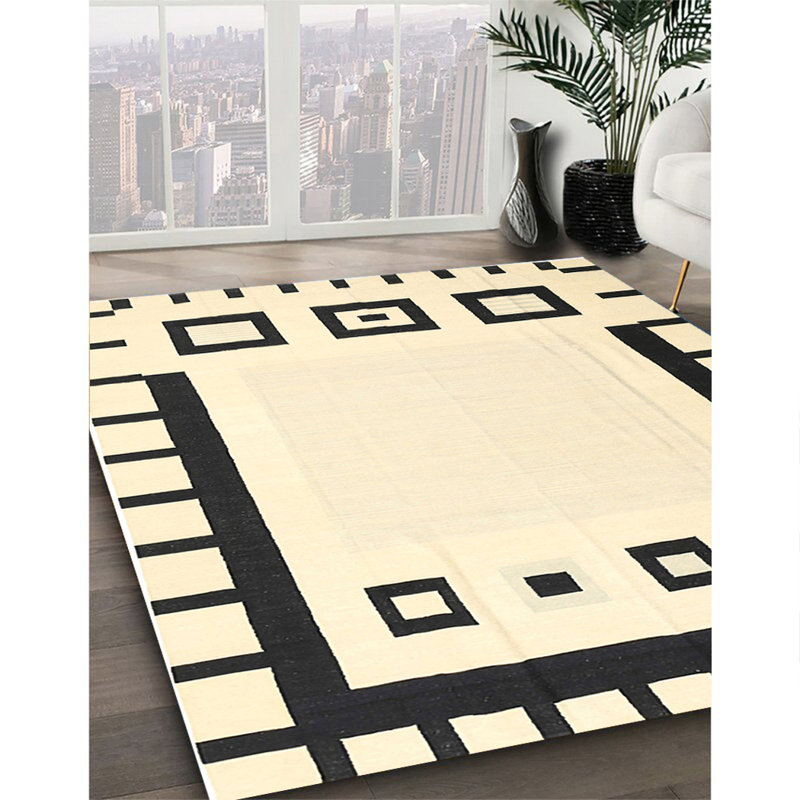 Surface beige contemporaine tapis, Rectangle 7 pi x 9 pi