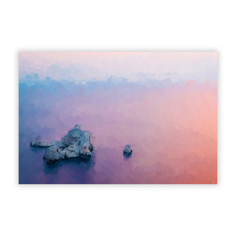 Pink Sunset in Ibiza Spain - Frameless Print, 59.4 cm H x 84.1 cm W