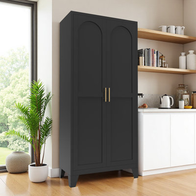 61" H Kitchen Pantry Cabinet With 3 Adjustable Shelves