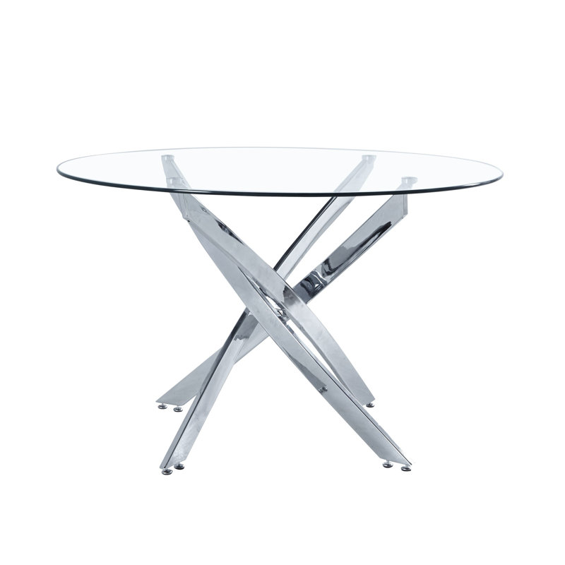 Table de salle à manger Felisha, Chrome, L 36 po x l 36 po