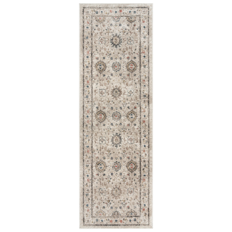 Tapis en polypropylène ivoire Maia Dov, Tapis de couloir 2 pi 7 po x 8 pi
