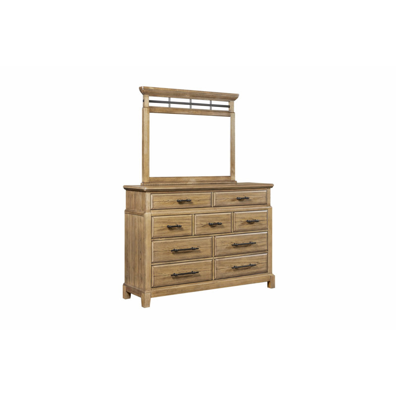Commode 9 tiroirs avec poignées en métal