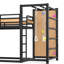 Multifonctionnel lits simples TG, mezzanine en bois aggloméré avec glissoire, chambre d'enfant moderne
