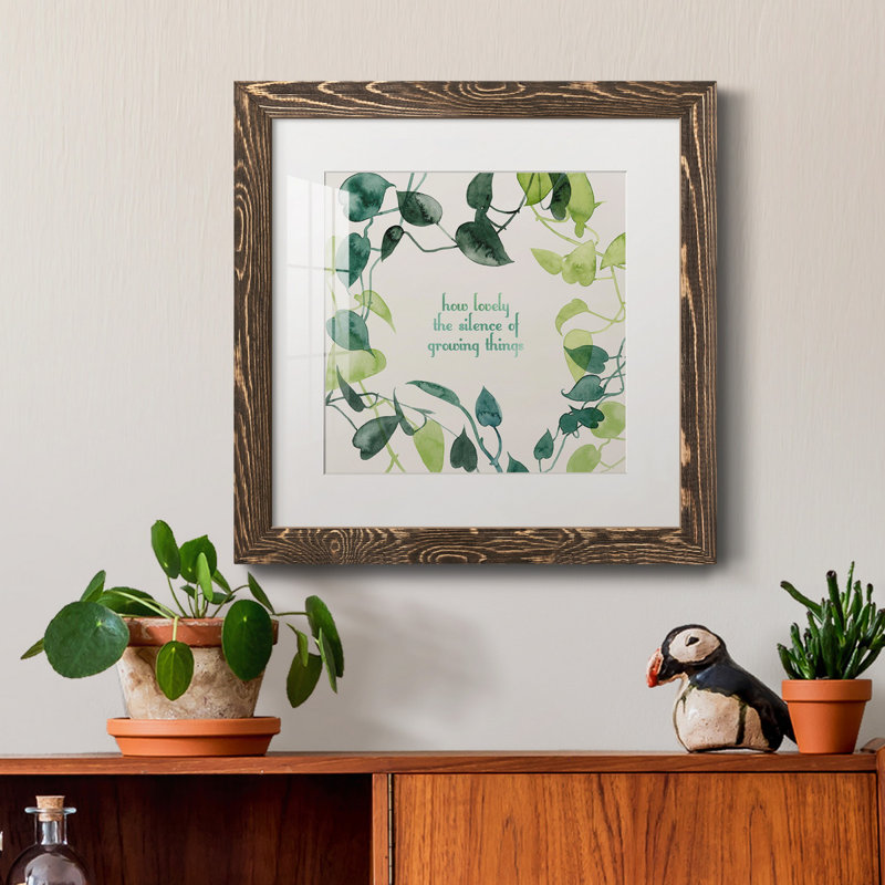 " Magic Grows II ", 35.5" H x 35.5" W x 1.5" D, Walnut Framed Paper, White